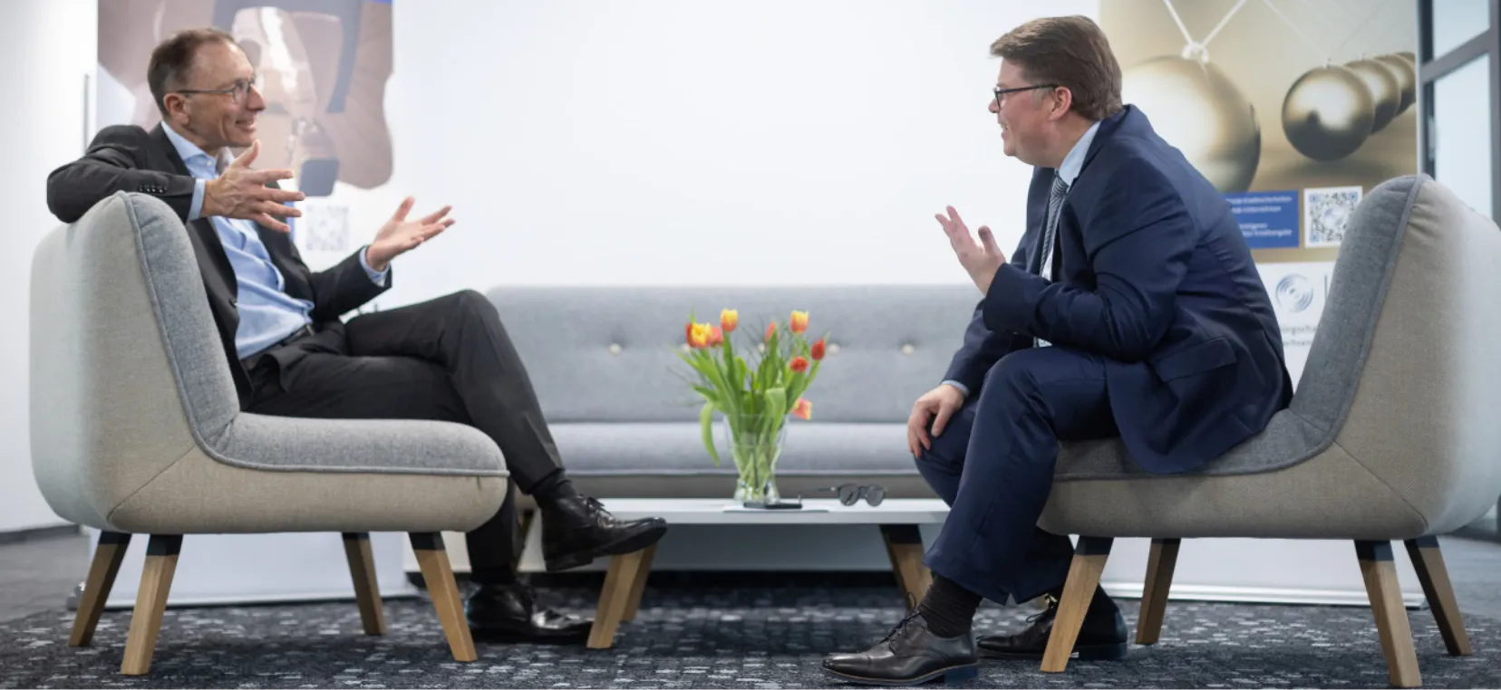 Die Geschäftsführer Heiko Paelecke (links) und Gunnar Giese (rechts) im Gespräch.